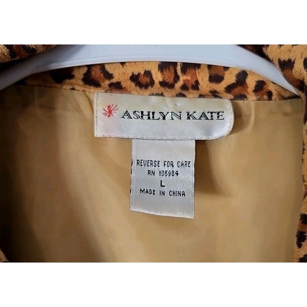 Ashlyn Kate Womans Zipup Leopard Jacket Size Large With Front Pocket - Picture 3 of 7